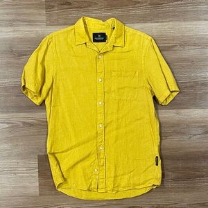 Scotch & Soda Bright Yellow Casual Button Down Shirt